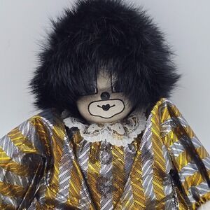 Vintage Q-Tee Clown‎ Shelf Sitter Hand Painted Gold Outfit Decor